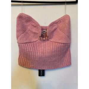 Fashionova Y2L Pink Tube Top with Metallic Detail Size Small NWT